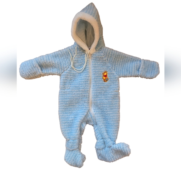 Vintage 1990s Disney Winnie the Pooh blue hooded bunting suit - Picture 1 of 7